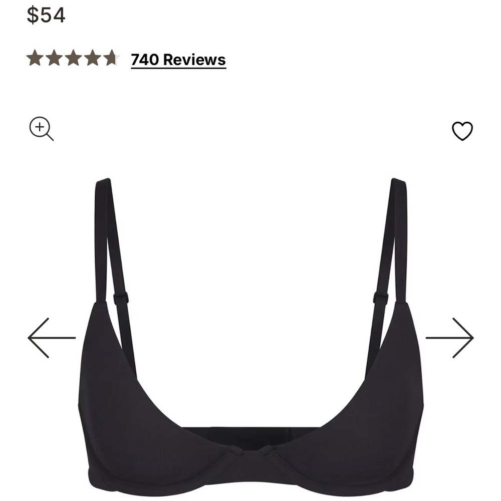 SKIMS Black Fits Everybody Scoop Plunge Bra